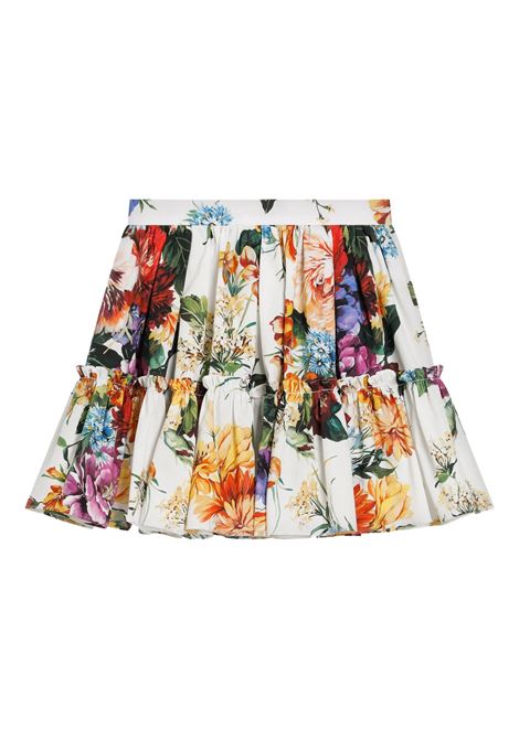 Gonna Con Balza e Stampa Fiori DOLCE & GABBANA KIDS | L54I58-HS5TVHA5PC